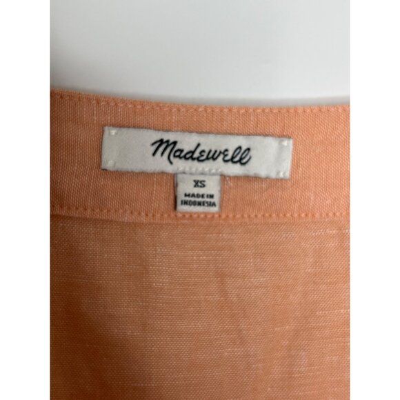 Madewell Linen Blend Allie Mini Babydoll Dress Light Orange Size XS - Picture 6 of 11
